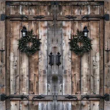 Porta de celeiro e madeira