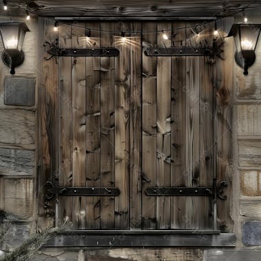 Porta de celeiro e madeira