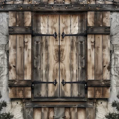 Porta de celeiro e madeira