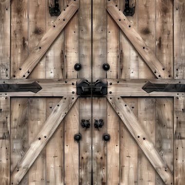 Porta de celeiro e madeira