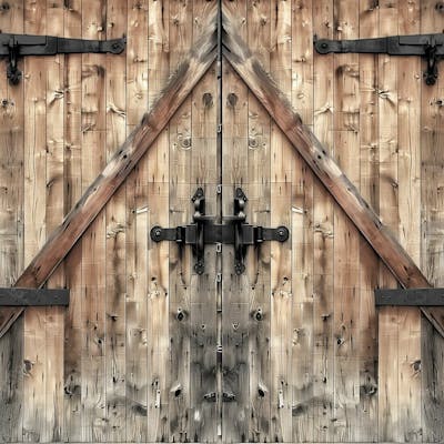 Porta De Celeiro E Madeira