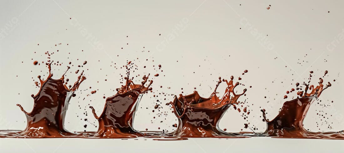 Salpicos de chocolate escuro fundo branco