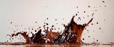 Calda De Chocolate Em Forma De Splash No Ar 8