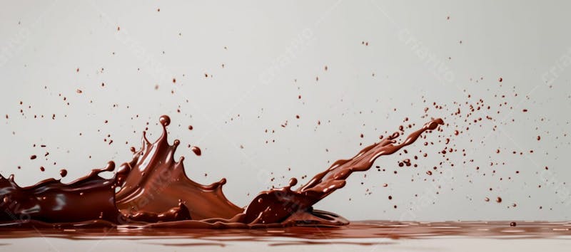 Calda de chocolate em forma de splash no ar 10