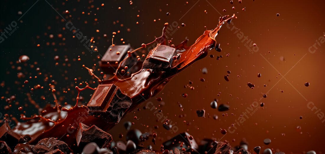Chocolate derretendo em movimento