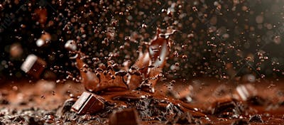 Calda De Chocolate Em Forma De Splash No Ar 12