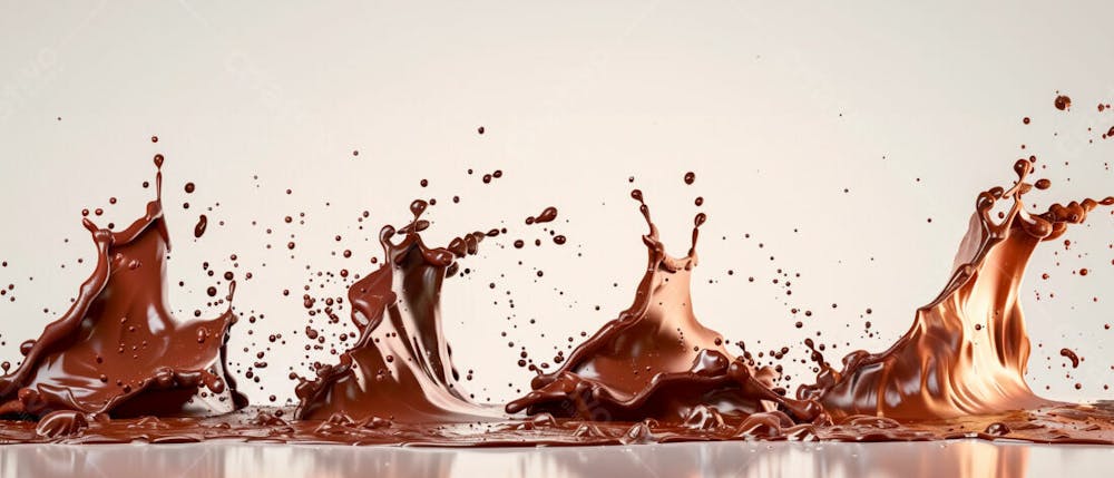 Calda De Chocolate Em Forma De Splash No Ar 13