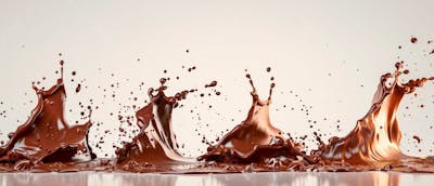 Calda De Chocolate Em Forma De Splash No Ar 13