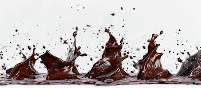 Calda De Chocolate Em Forma De Splash No Ar 15