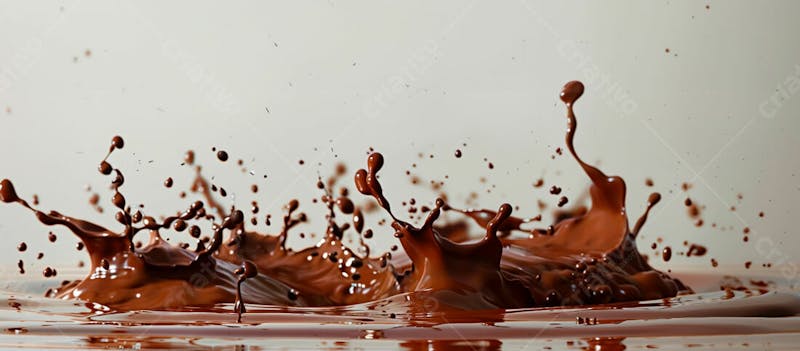 Calda de chocolate em forma de splash no ar 20