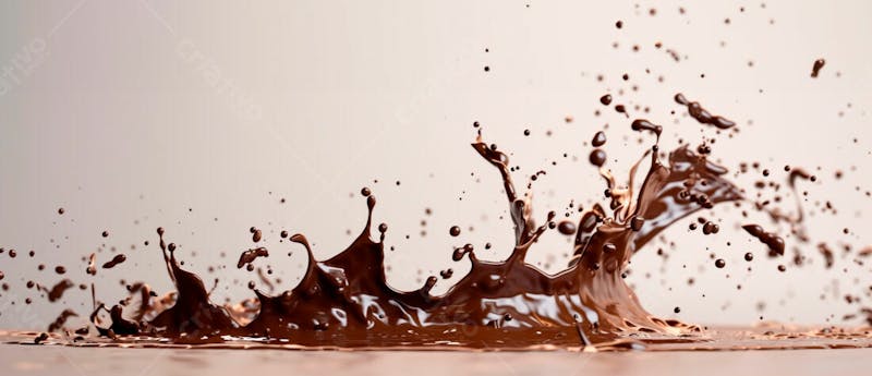 Calda de chocolate em forma de splash no ar 22