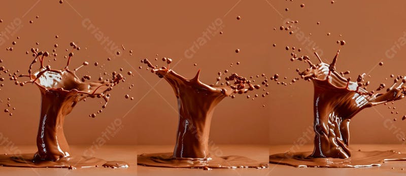 Calda de chocolate em forma de splash no ar 23