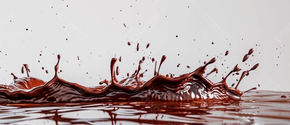 Salpicos de chocolate derretido fundo claro