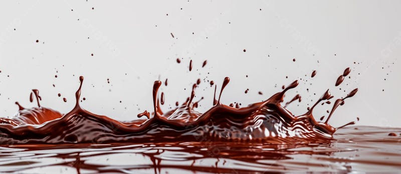 Calda de chocolate em forma de splash no ar 26