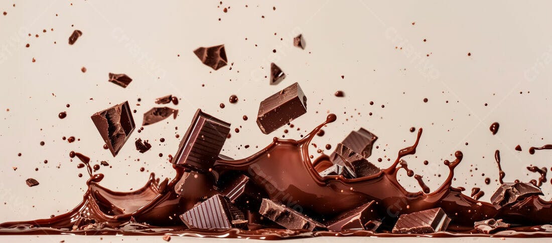 Chocolate derretendo em movimento