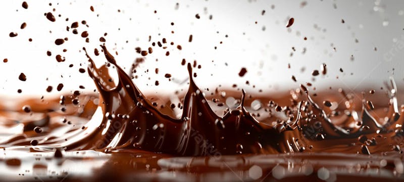 Calda de chocolate em forma de splash no ar 32