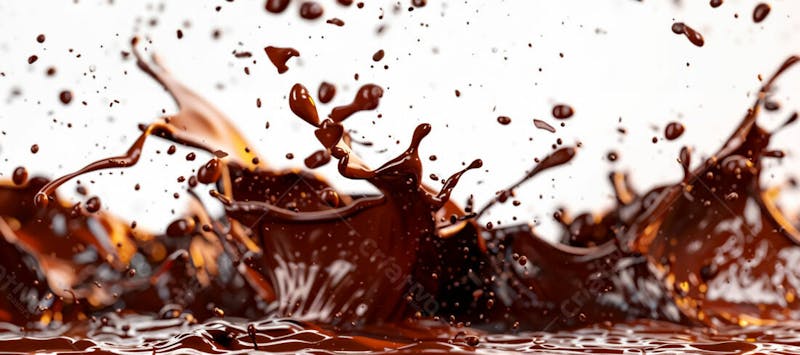 Calda de chocolate em forma de splash no ar 33