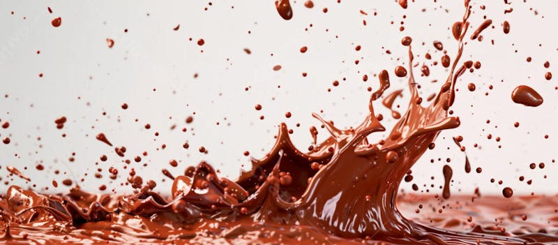 Calda de chocolate em forma de splash no ar 37