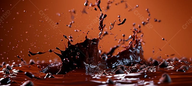 Calda de chocolate em forma de splash no ar 41