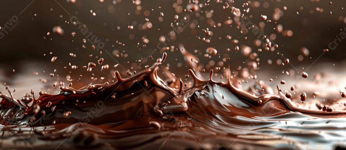 Chocolate derretido em movimento