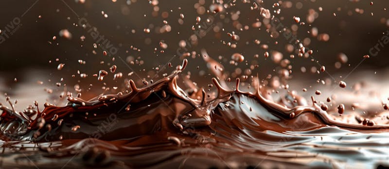 Calda de chocolate em forma de splash no ar 45