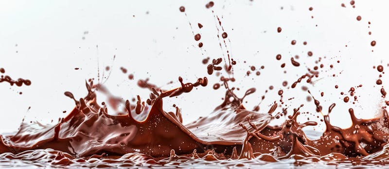 Calda de chocolate em forma de splash no ar 46