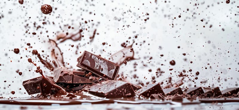 Calda de chocolate em forma de splash no ar 48