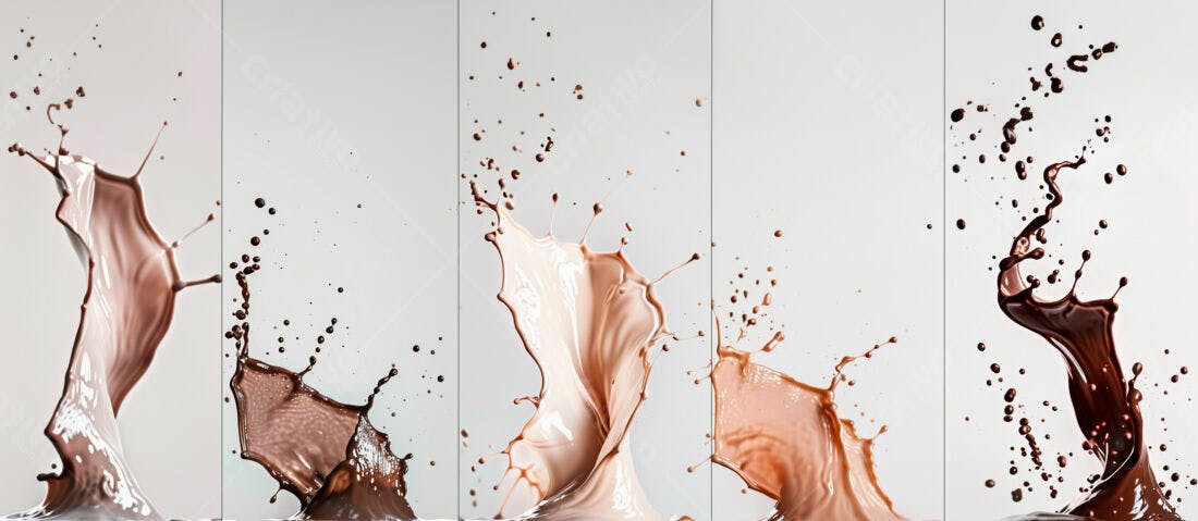 Salpicos de chocolate em tons marrons