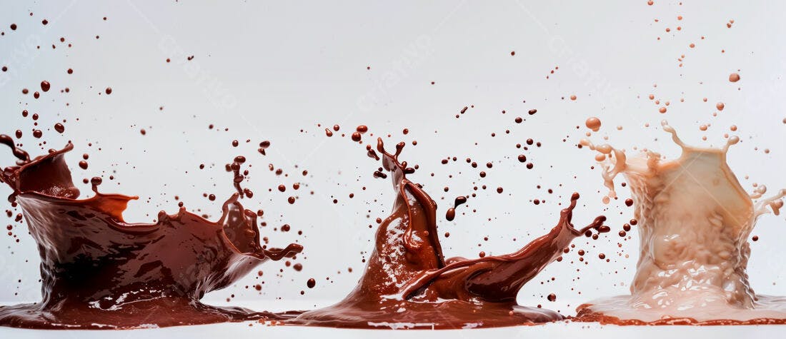Salpicos de chocolate e achocolatado
