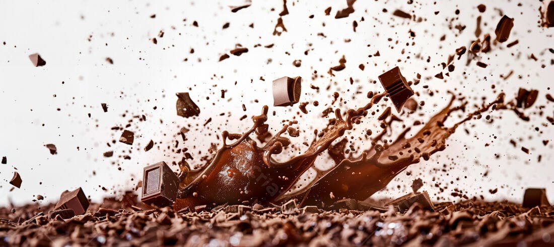 Chocolate derretendo em movimento
