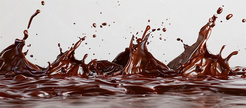 Calda de chocolate em forma de splash no ar 56