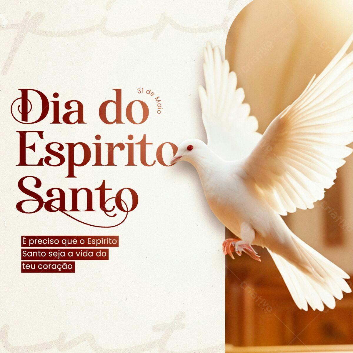 Flyer para o Dia do Espírito Santo PSD Editável