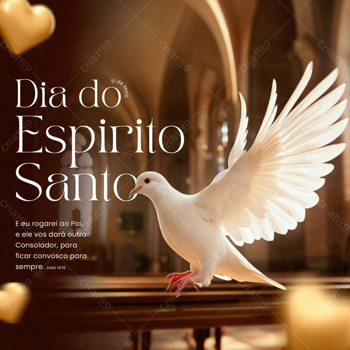 Post para Dia do Espírito Santo PSD Editável