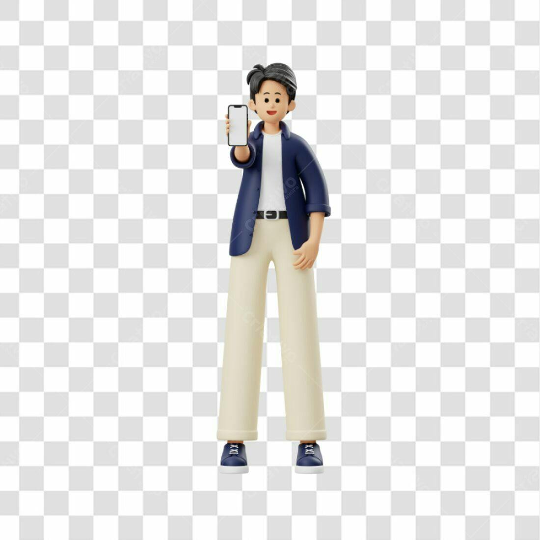 Icone Homem Apresentando Smartphone PNG com fundo transparente