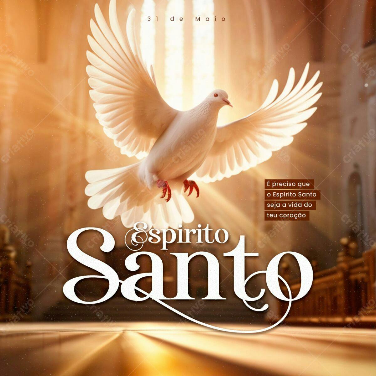 Post para Dia de Pentecostes PSD Editável