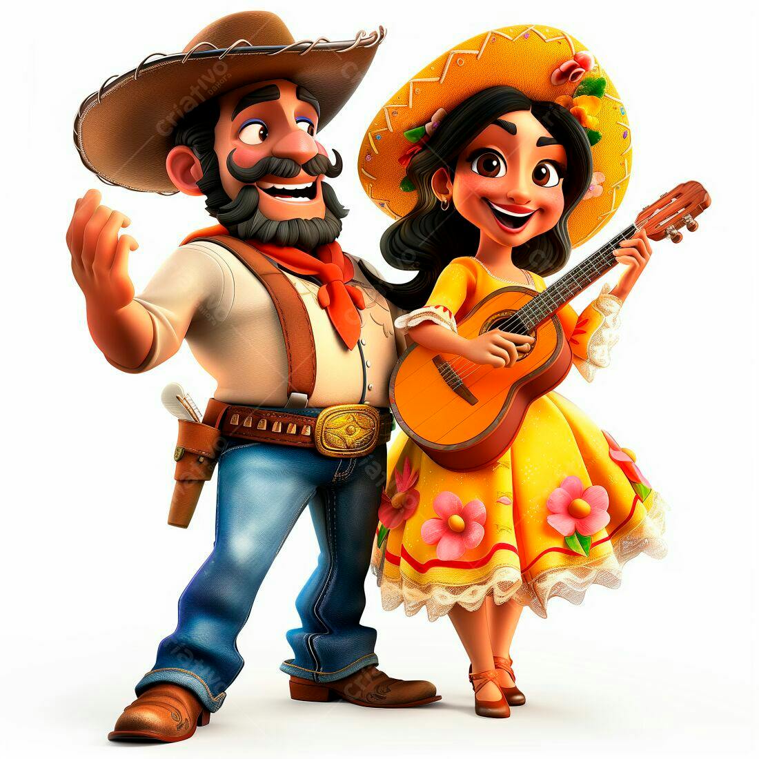 Dupla mexicana tocando música alegre