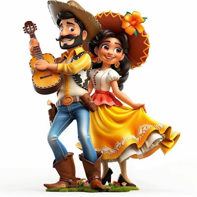 Casal Caipira, Cowboy, Cowgirl, Festa Junina