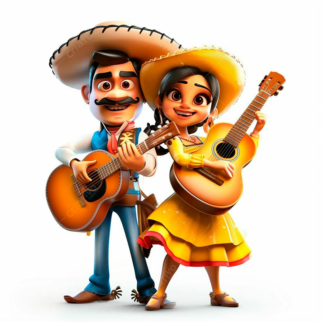 Dupla mexicana tocando violão