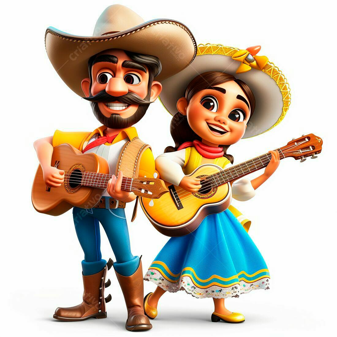 Duo musical mexicano tocando violão
