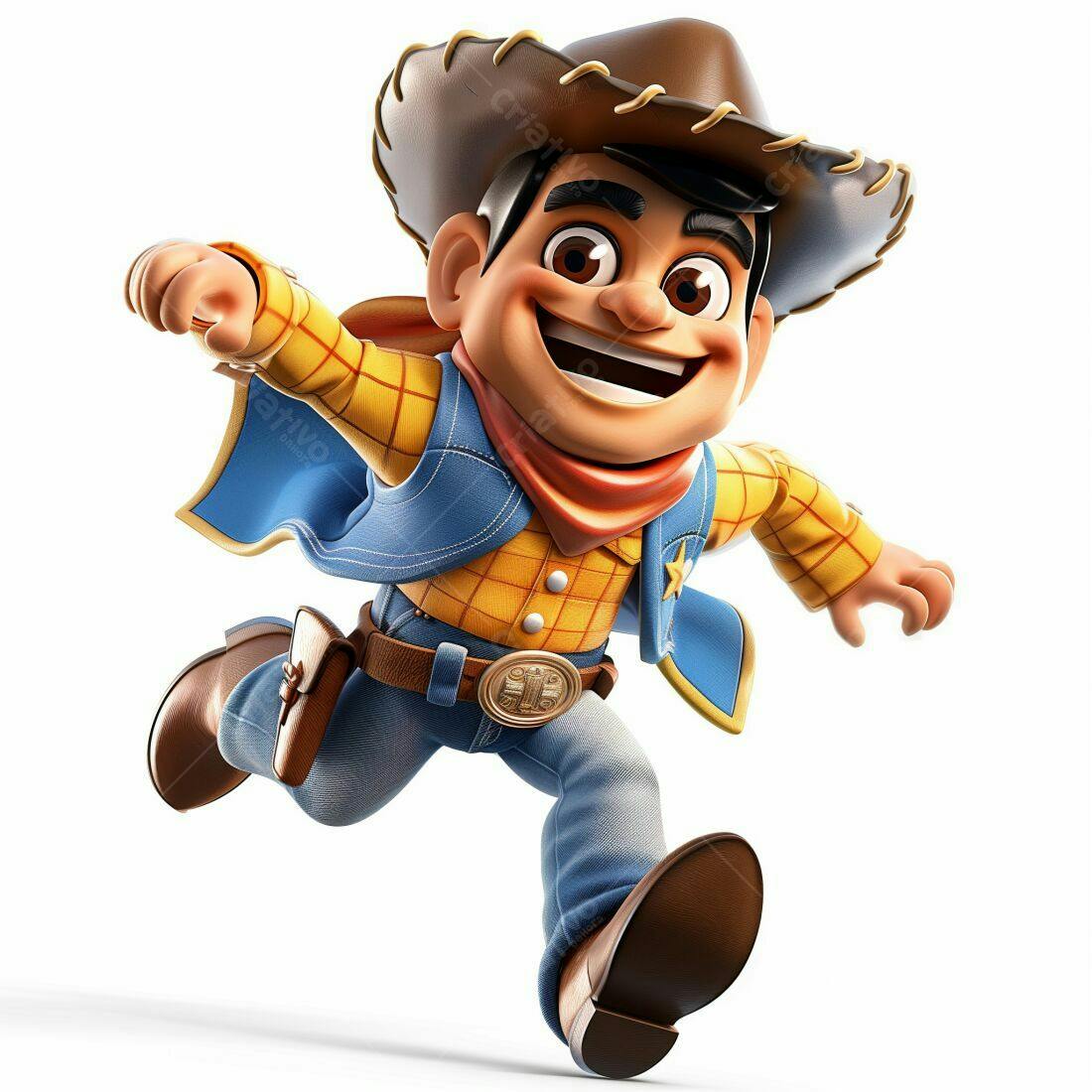 Cowboy animado correndo alegremente