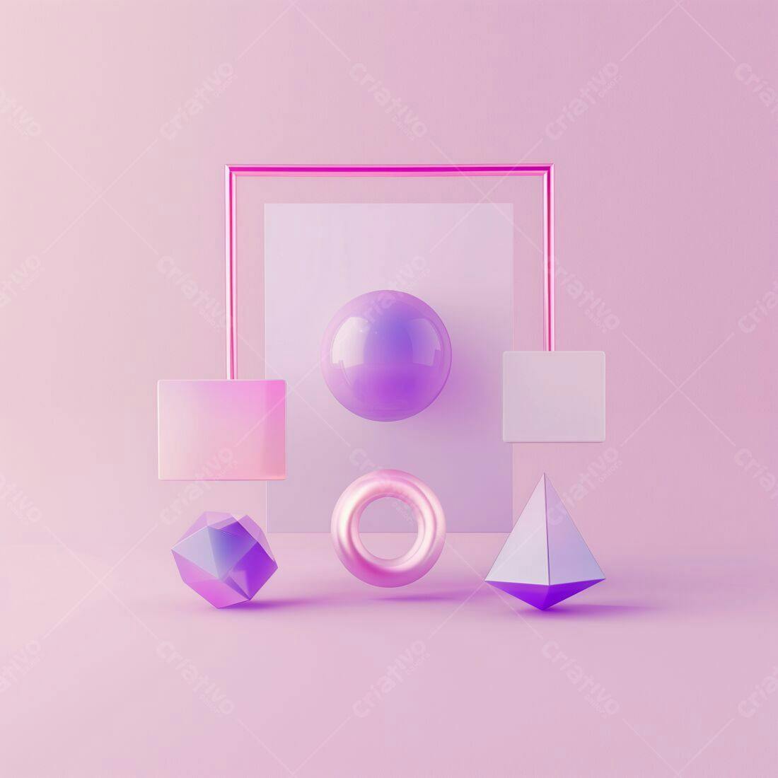 Formas geométricas abstratas em tons pastel