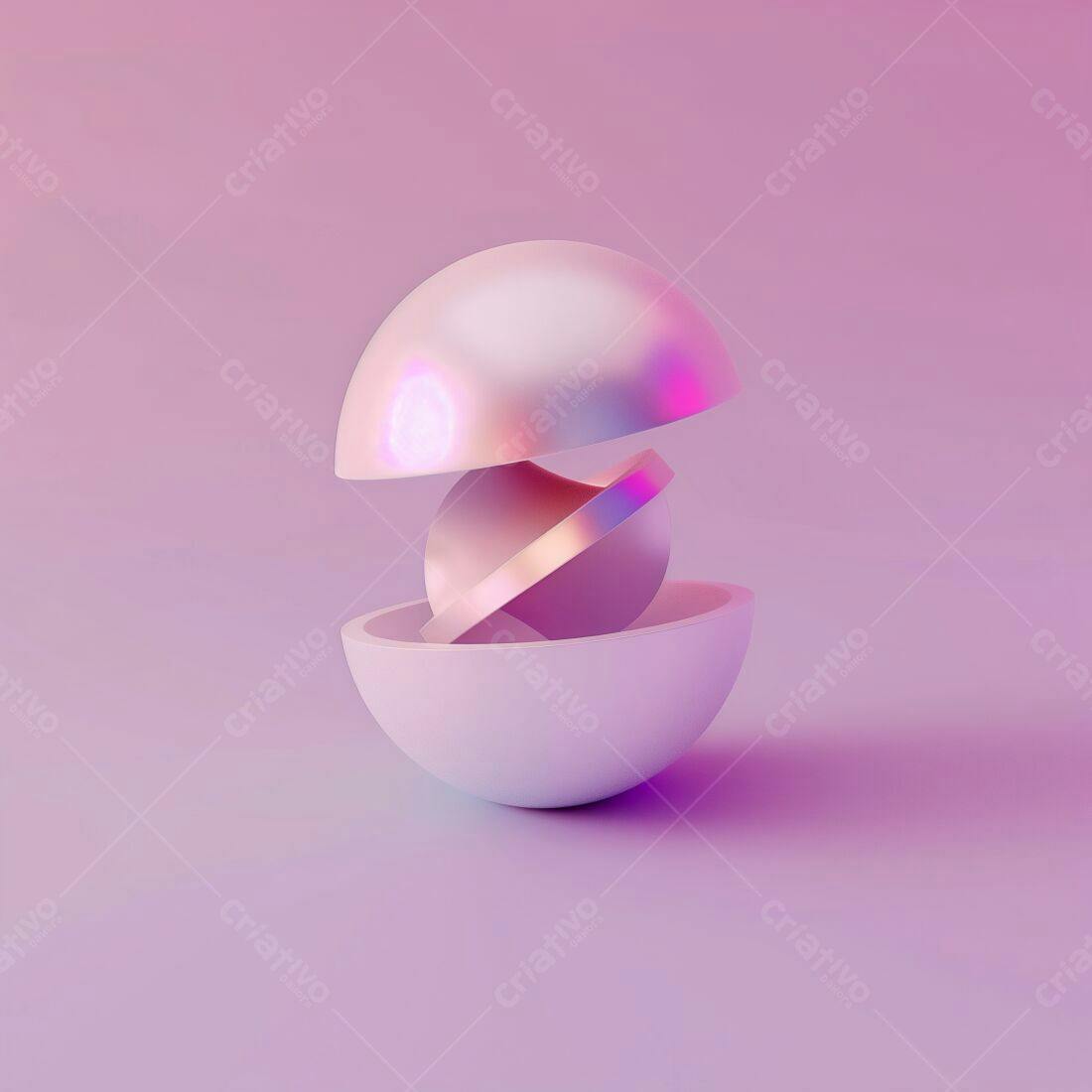 Esferas rosadas em composição abstrata