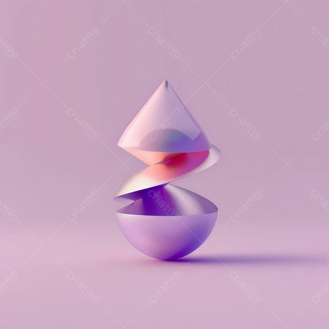Escultura Abstrata em Tons Pastéis