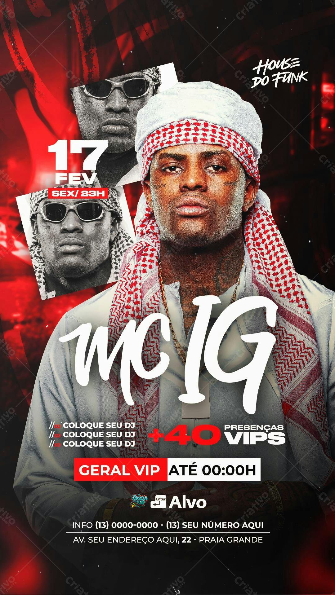 Flyer Festa MC IG House do Funk PSD Editável