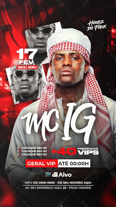 Flyer Baile Funk Story - Mc Ig