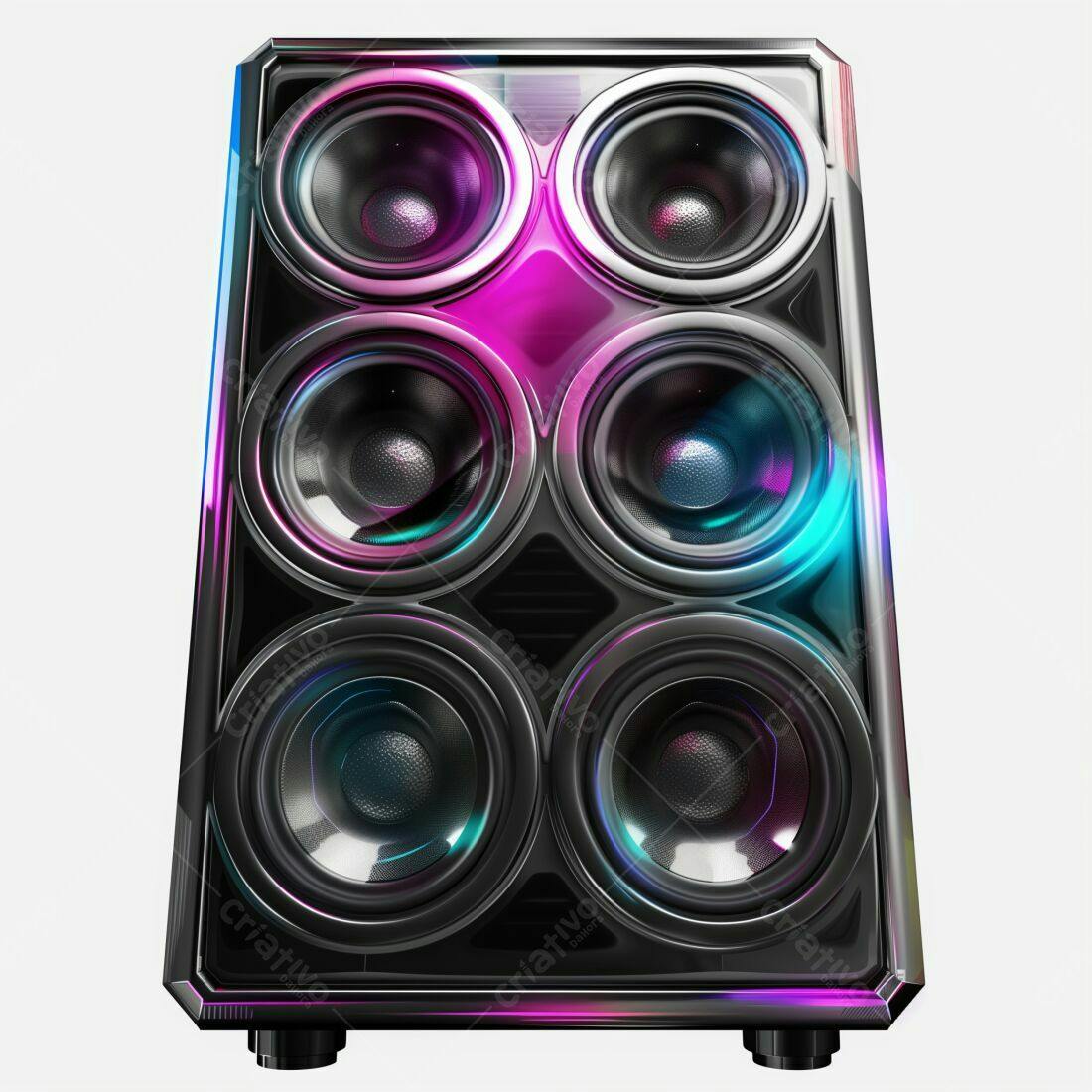 Caixa de Som com Seis Alto-Falantes RGB