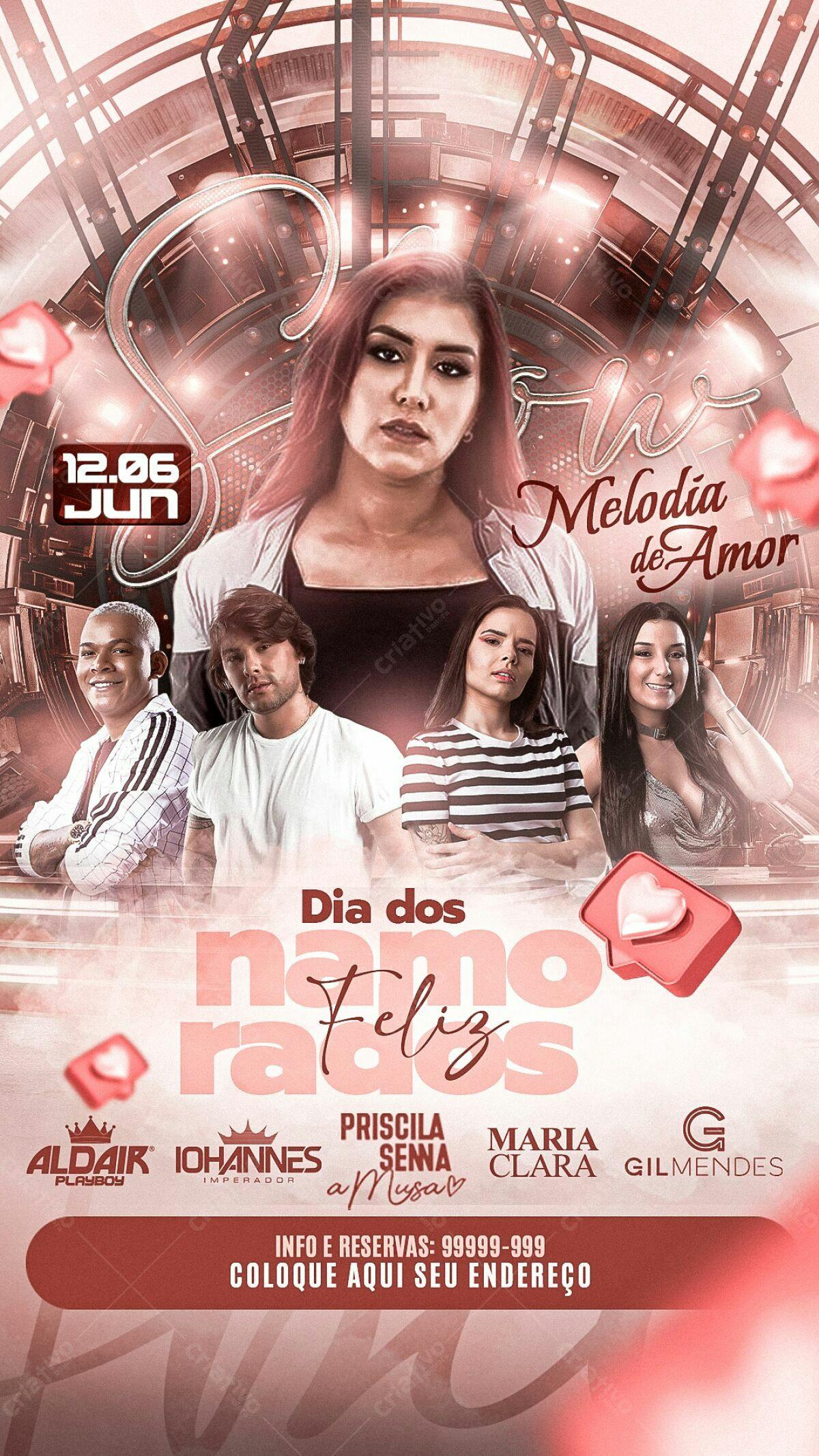 Flyer Dia dos Namorados PSD Editável