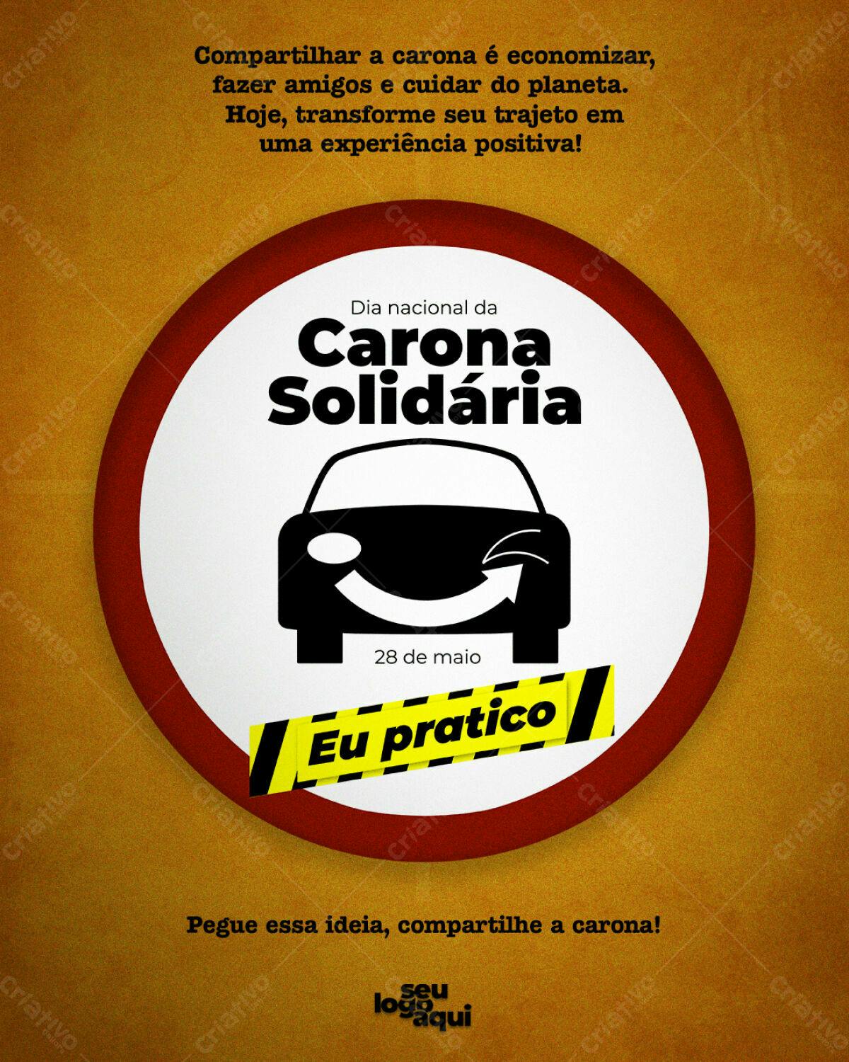 Flyer Dia Nacional da Carona Solidária PSD Editável