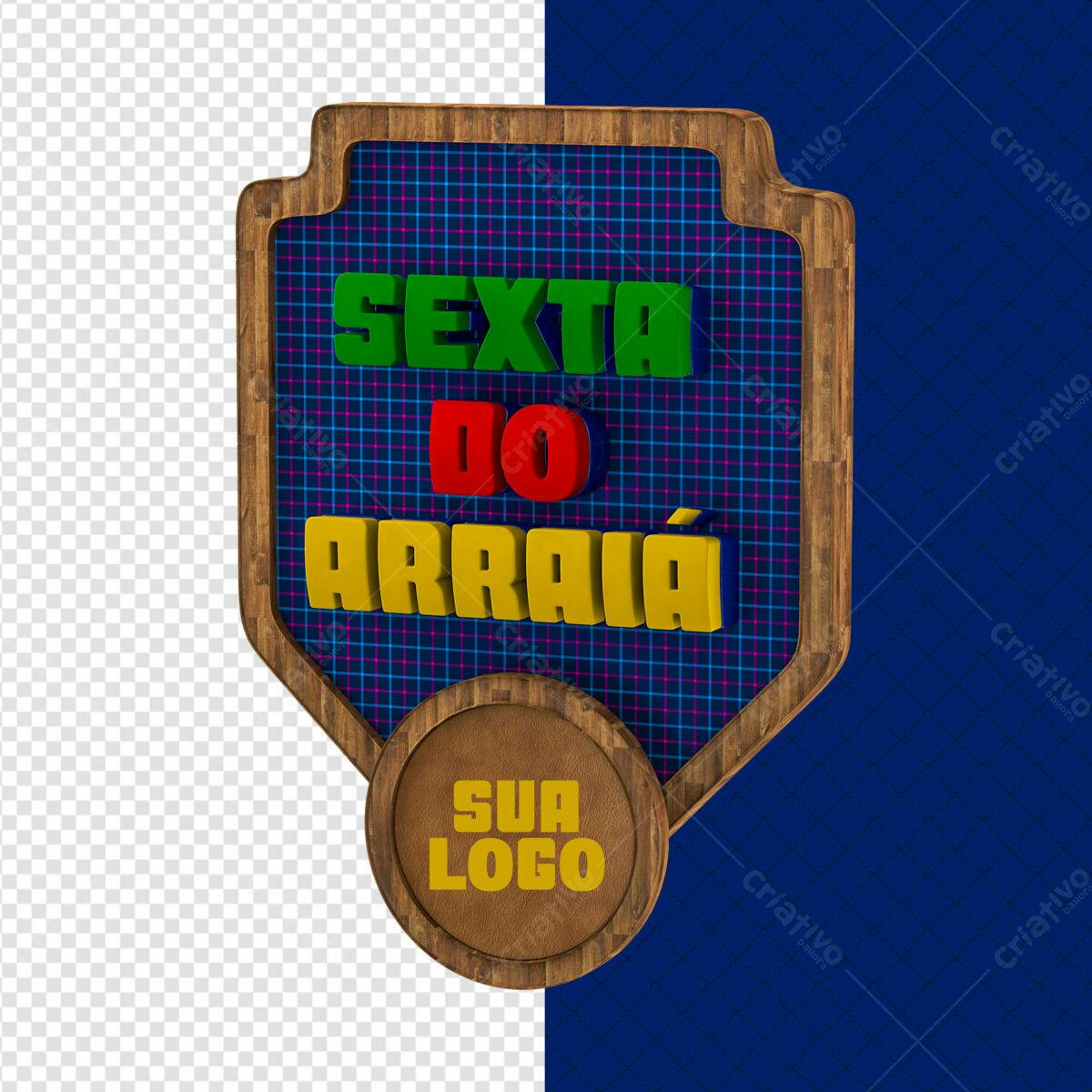 Badge Sexta do Arraial PSD Editável