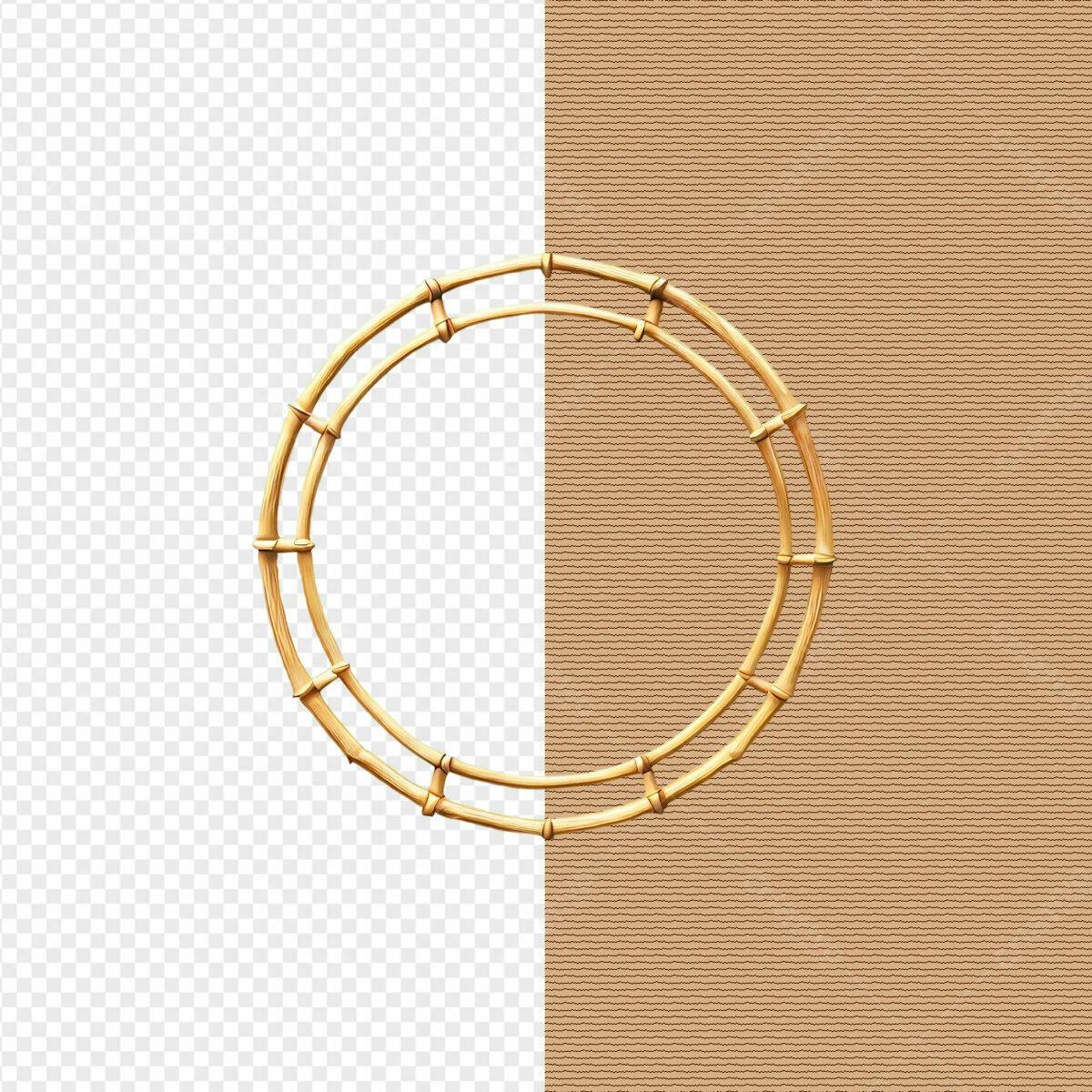 Moldura de Bambu Circular PSD Editável